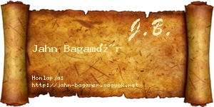Jahn Bagamér névjegykártya